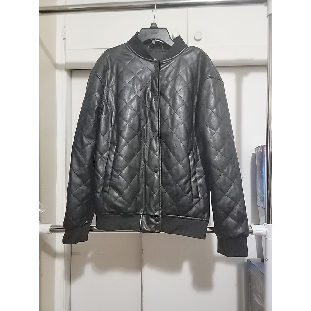 New Look Black Bomber Jacket Medium Zip Up Lightweight Casual Streetwear